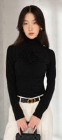Eloise Bodycon Turtle Neck Rayon Top - MEAN BLVD
