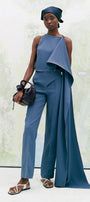 Elongated Cropped Extended Flap Crepe Top - MEAN BLVD