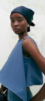 Elongated Cropped Extended Flap Crepe Top - MEAN BLVD