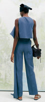 Elongated Cropped Extended Flap Crepe Top - MEAN BLVD