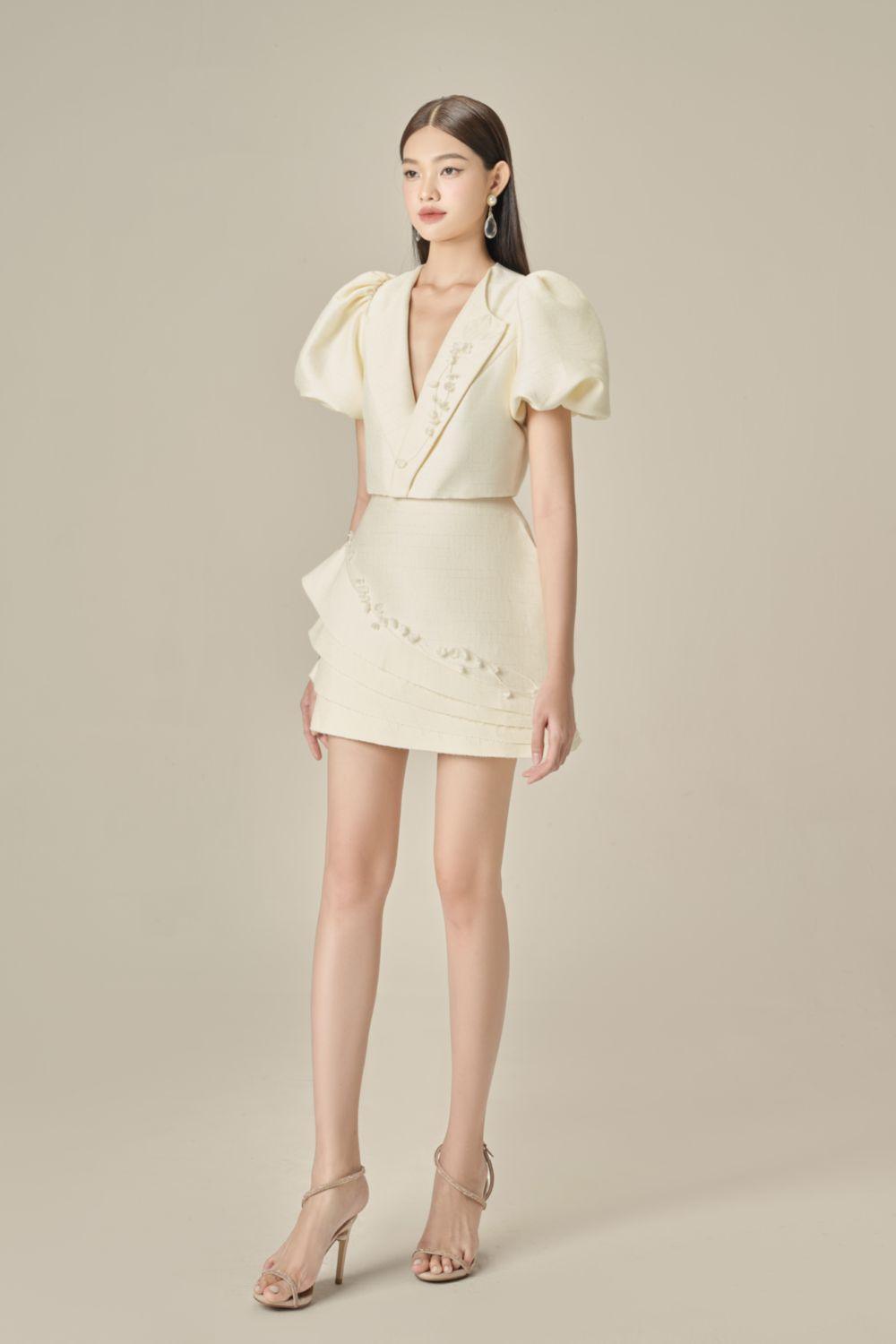 Elowen A-line V-Neck Linen Mini Set - MEAN BLVD