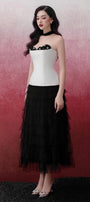 Elwyn Peplum Semi-Heart Neck Trerena Taffeta Top - MEAN BLVD
