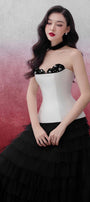 Elwyn Peplum Semi-Heart Neck Trerena Taffeta Top - MEAN BLVD