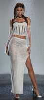 Ember Cropped Semi-Heart Neck Lace Top - MEAN BLVD