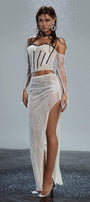 Ember Cropped Semi-Heart Neck Lace Top - MEAN BLVD