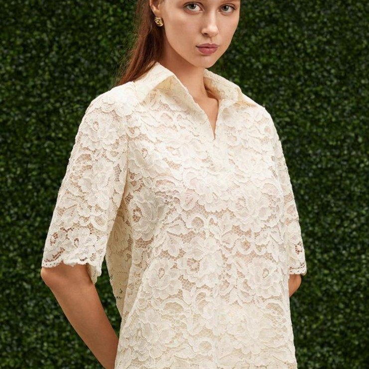 Ember Straight V-Neck Lace Top - MEAN BLVD