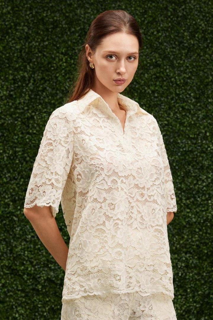 Ember Straight V-Neck Lace Top - MEAN BLVD