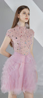 Emerie Layered Short Sleeved Organza Mini Dress - MEAN BLVD
