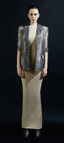 Emersyn Straight Long Sleeved Brocade Organza Blazer - MEAN BLVD