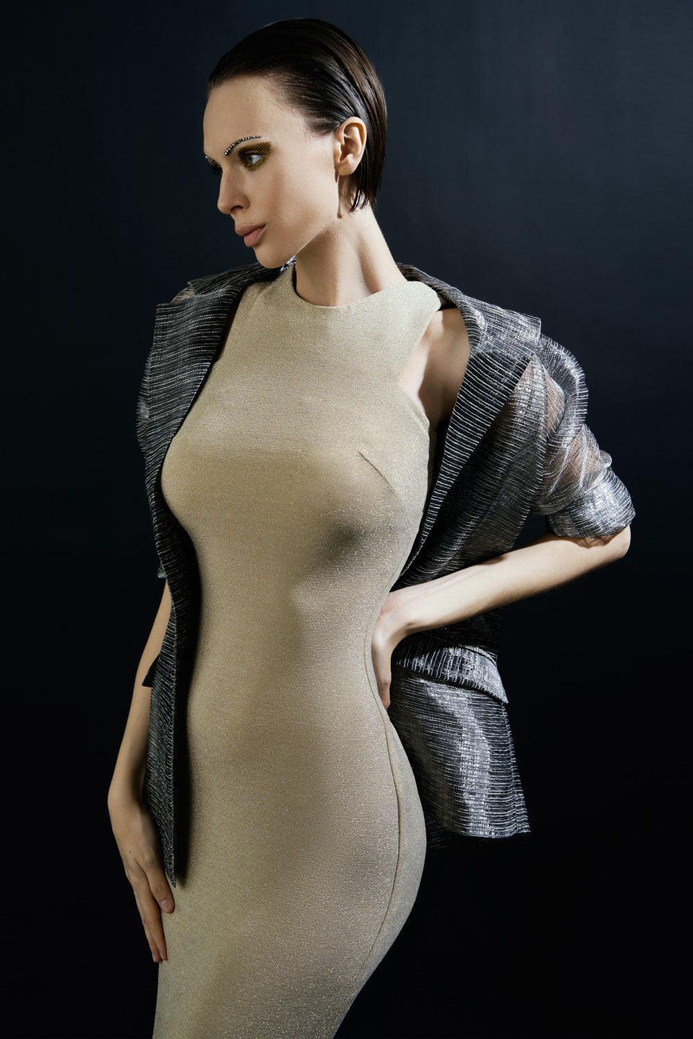 Emersyn Straight Long Sleeved Brocade Organza Blazer - MEAN BLVD