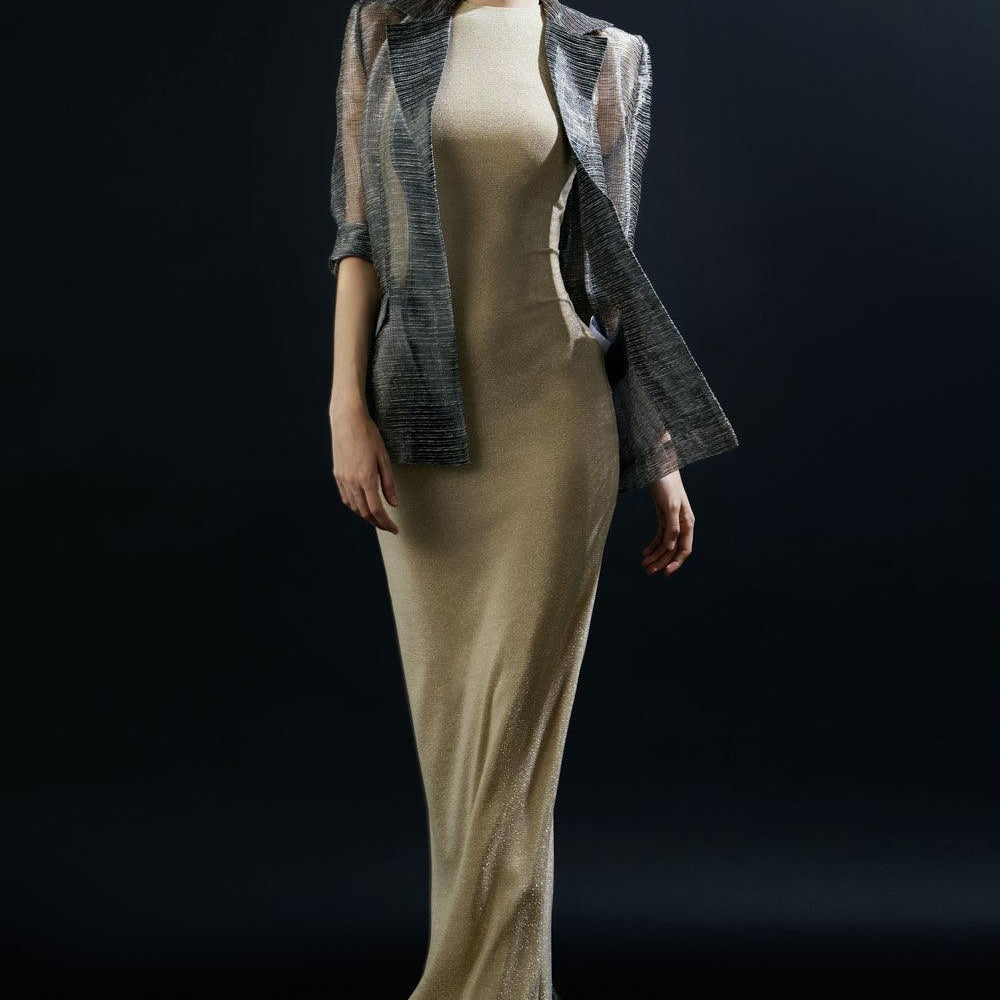 Emersyn Straight Long Sleeved Brocade Organza Blazer - MEAN BLVD