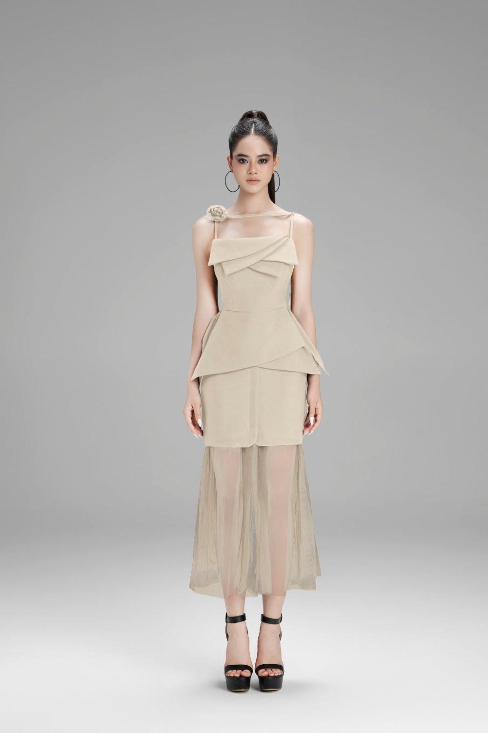 Emilia Trumpet Pleated Polycotton Midi Skirt - MEAN BLVD