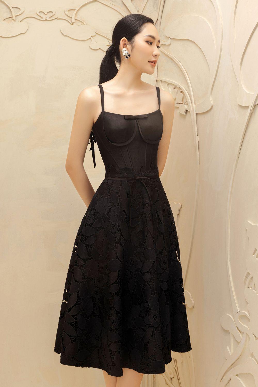 Émilie A-line Bow Tie Lace Midi Skirt - MEAN BLVD
