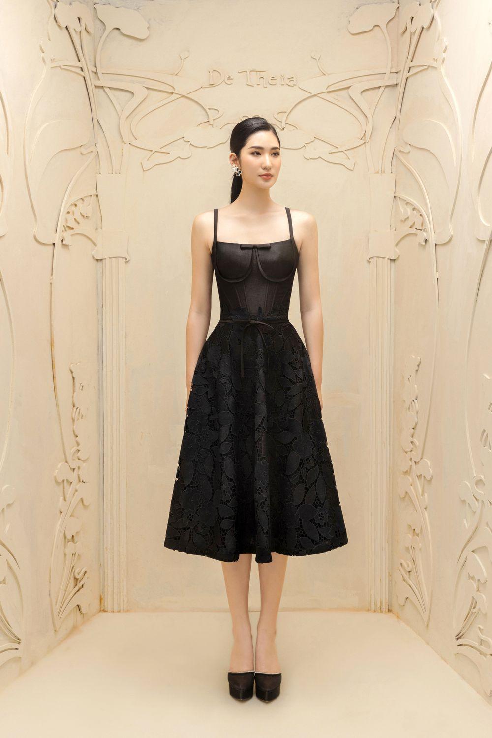 Émilie A-line Bow Tie Lace Midi Skirt - MEAN BLVD