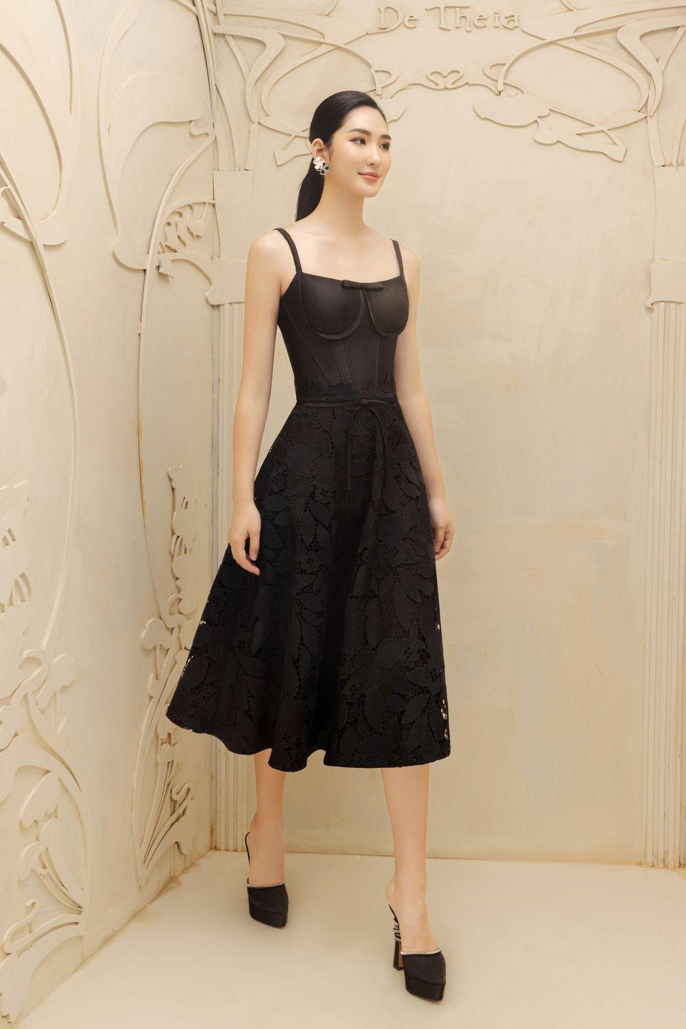 Émilie A-line Bow Tie Lace Midi Skirt - MEAN BLVD