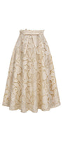 Émilie A-line Bow Tie Lace Midi Skirt - MEAN BLVD