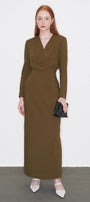 Emma Sheath V-Neck Polycotton Maxi Dress - MEAN BLVD