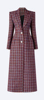 Emma Structured Notch Lapel Tweed Midi Trench Coat - MEAN BLVD