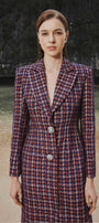 Emma Structured Notch Lapel Tweed Midi Trench Coat - MEAN BLVD