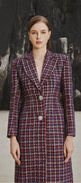 Emma Structured Notch Lapel Tweed Midi Trench Coat - MEAN BLVD