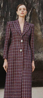 Emma Structured Notch Lapel Tweed Midi Trench Coat - MEAN BLVD