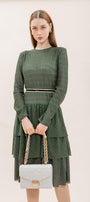 Emmeline A-line Layered Knitted Fabric Knee-length Dress - MEAN BLVD