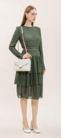 Emmeline A-line Layered Knitted Fabric Knee-length Dress - MEAN BLVD