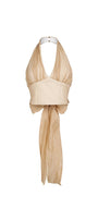 Emmitt Cropped Halter Neck Organza Voile Top - MEAN BLVD