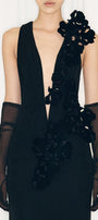 Emory Sheath V-Neck Satin Crepe Floor Length Dress - MEAN BLVD