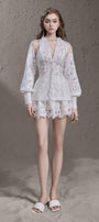Enda A-line Layered Lace Mini Skirt - MEAN BLVD