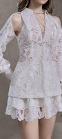 Enda A-line Layered Lace Mini Skirt - MEAN BLVD