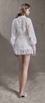 Enda A-line Layered Lace Mini Skirt - MEAN BLVD