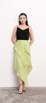 Enola Asymmetric Ruffled Foam Chiffon Ankle Length Skirt - MEAN BLVD