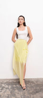 Enola Asymmetric Ruffled Foam Chiffon Ankle Length Skirt - MEAN BLVD