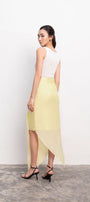 Enola Asymmetric Ruffled Foam Chiffon Ankle Length Skirt - MEAN BLVD