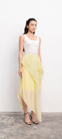 Enola Asymmetric Ruffled Foam Chiffon Ankle Length Skirt - MEAN BLVD