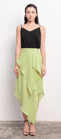 Enola Asymmetric Ruffled Foam Chiffon Ankle Length Skirt - MEAN BLVD