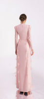 Enriquez Sheath Round Neck Mesh Silk Floor Length Dress - MEAN BLVD