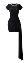 Ephraim Bodycon Extended Flap Crepe Mini Dress - MEAN BLVD