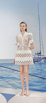 Erica A-line Leg Of Mutton Sleeved Lace Mini Dress - MEAN BLVD
