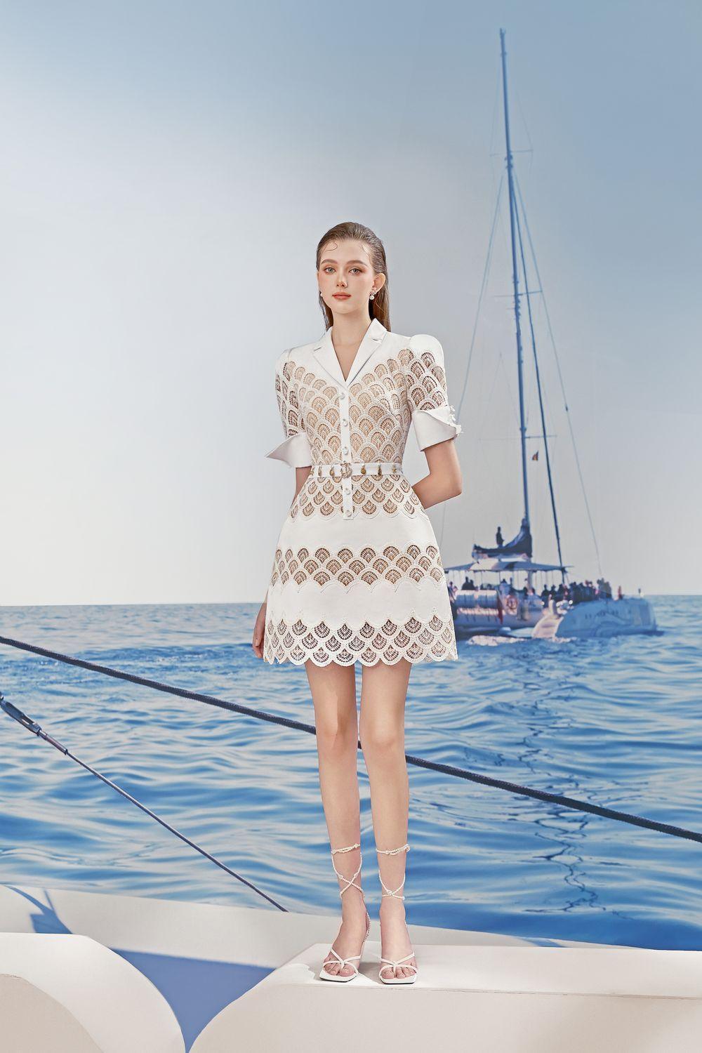 Erica A-line Leg Of Mutton Sleeved Lace Mini Dress - MEAN BLVD