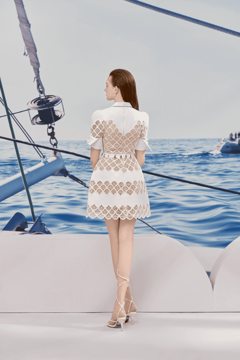Erica A-line Leg Of Mutton Sleeved Lace Mini Dress - MEAN BLVD