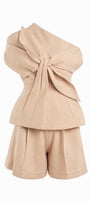 Erica Flared Twisted Linen Silk Set - MEAN BLVD