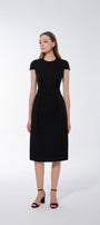 Erina A-line Cap Sleeved Twill Midi Dress - MEAN BLVD