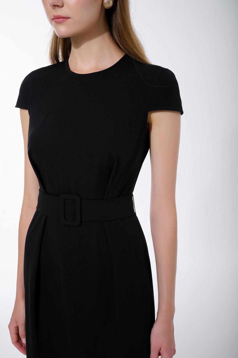 Erina A-line Cap Sleeved Twill Midi Dress - MEAN BLVD