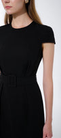 Erina A-line Cap Sleeved Twill Midi Dress - MEAN BLVD