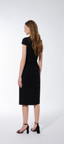 Erina A-line Cap Sleeved Twill Midi Dress - MEAN BLVD
