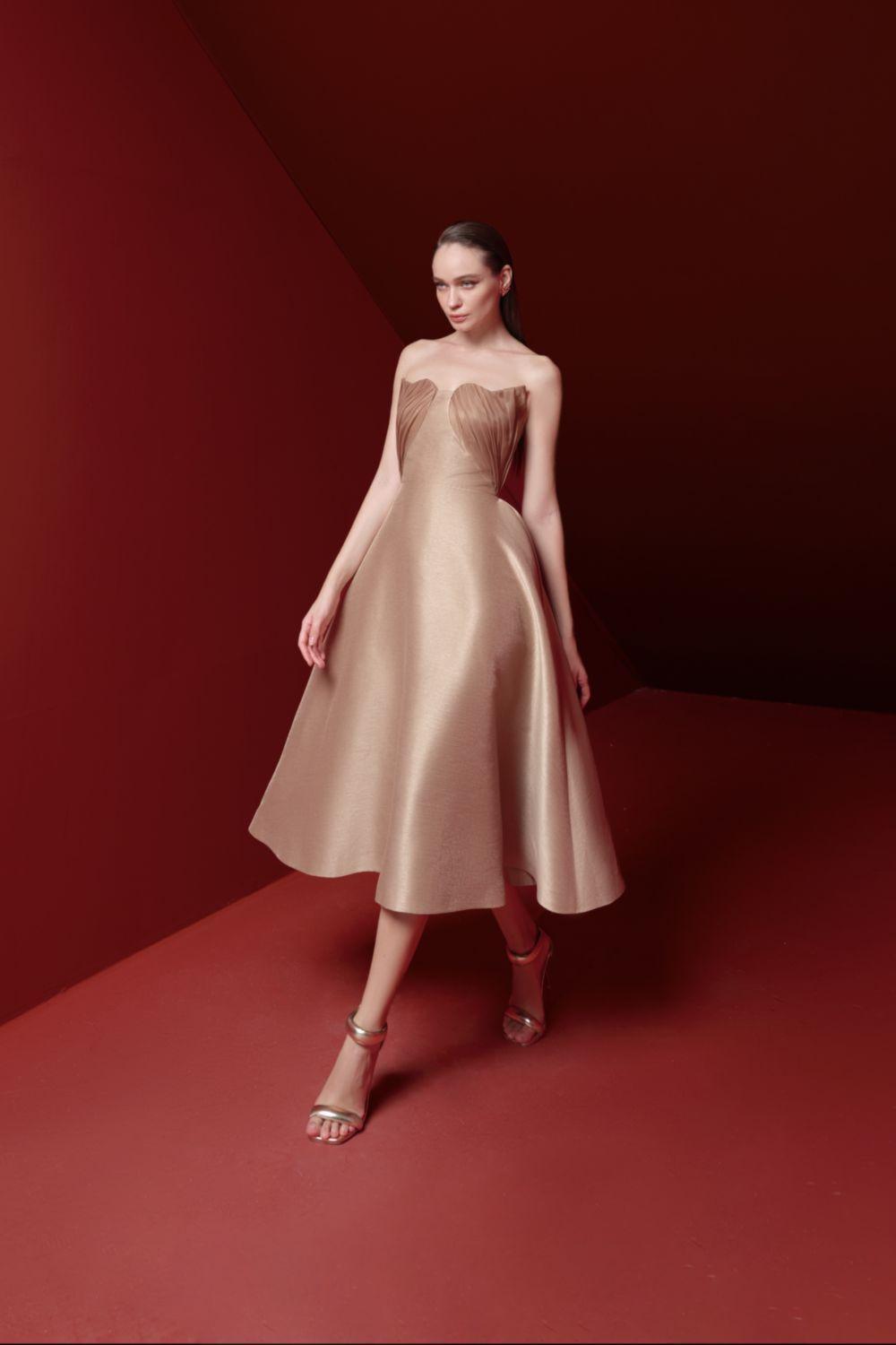 Esme Fit and Flare Sleeveless Taffeta Midi Dress - MEAN BLVD