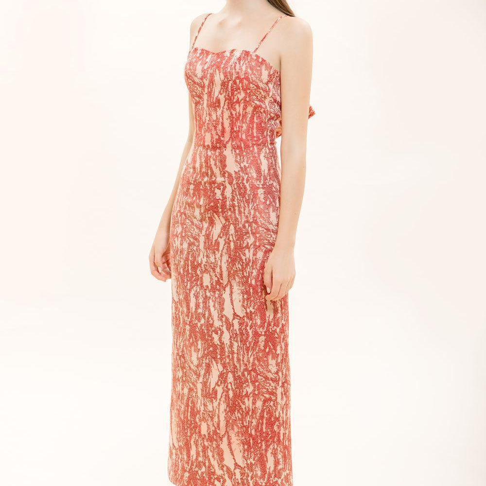 Esme Sheath Spaghetti Strap Taffeta Ankle Length Dress - MEAN BLVD