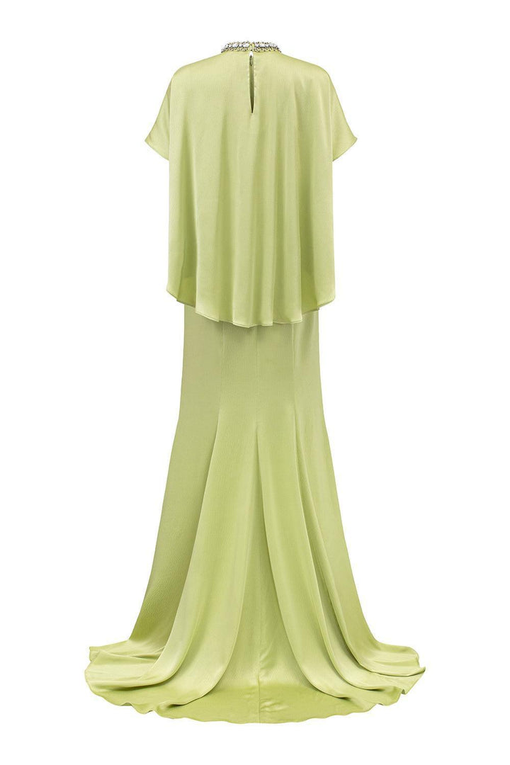 Espino Mermaid Asymmetric Poly Silk Floor Length Dress - MEAN BLVD